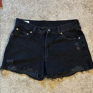 GAP Black Distressed Jean Shorts